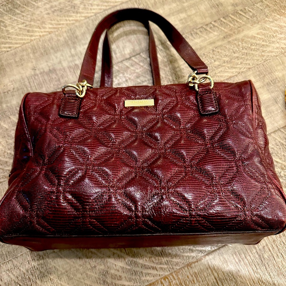Kate Spade quilted leather handbag with brass accents